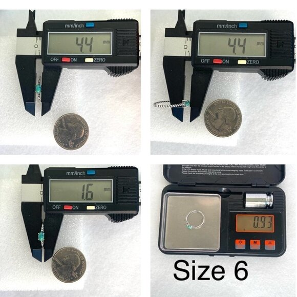 Sterling Silver 925 Minimalist Prong Set Turquoise Twisted Rope Band Ring Sz 5 - Picture 10 of 16